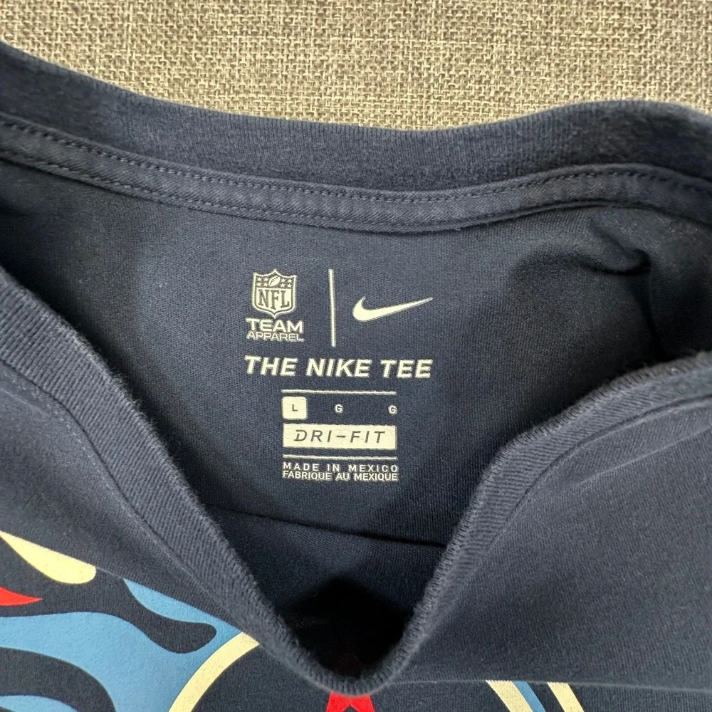 Nike Tennessee Titans Shirt Mens Large Navy Long Sleeve Dri-FIT NFL Team Apparel